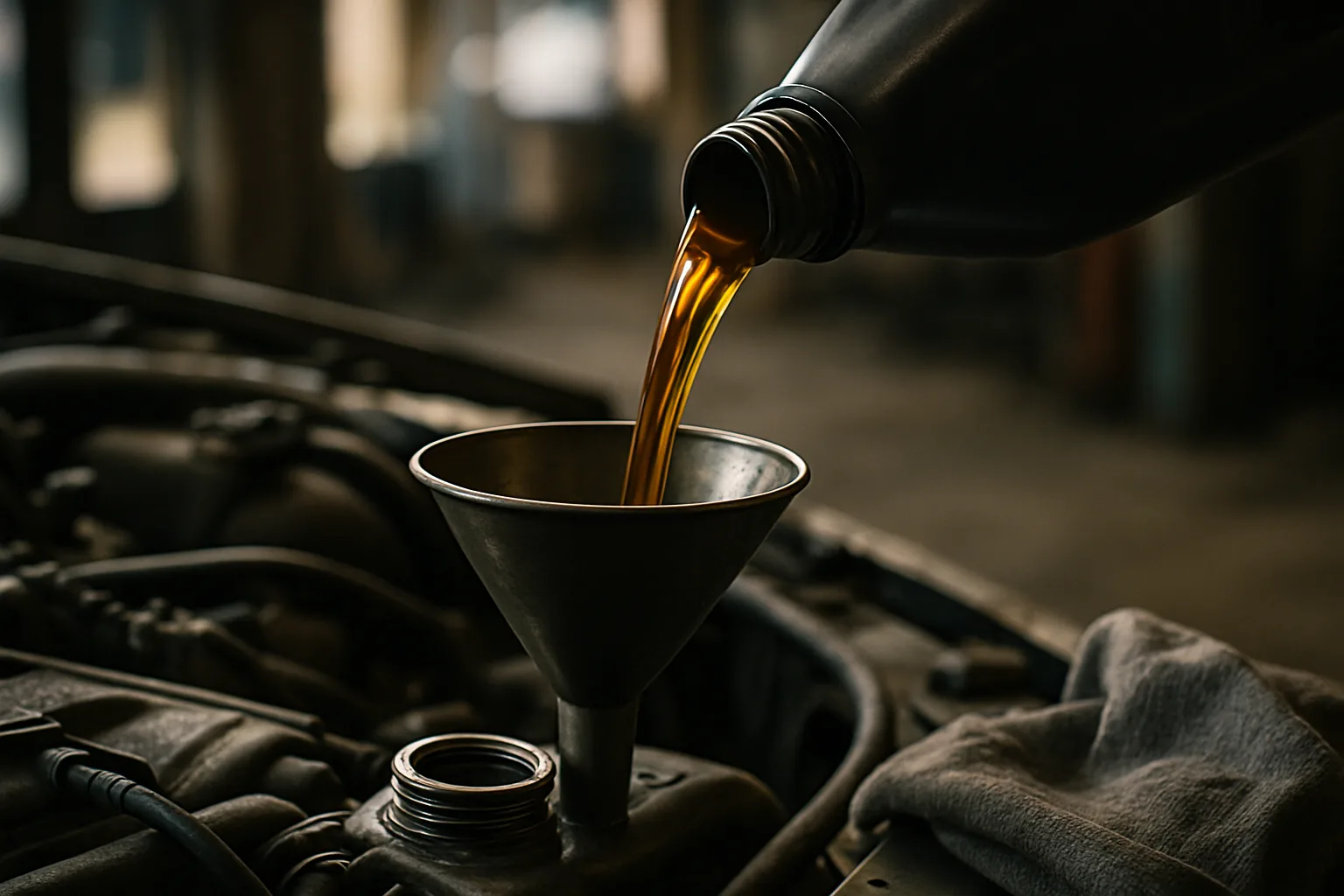 Oil maintenance in progress